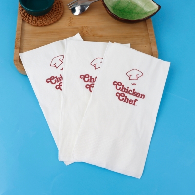 White Custom‑Printed Paper Napkins